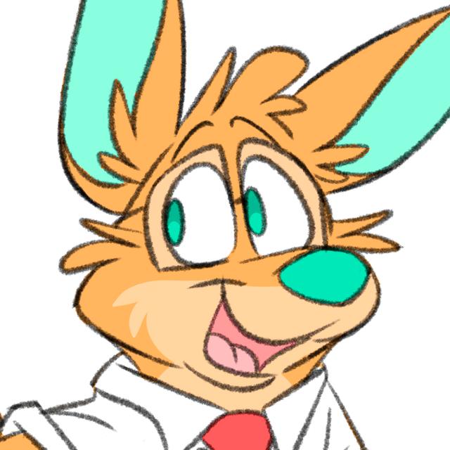 Drawing of a cartoon kangaroo with glasses and an office shirt
